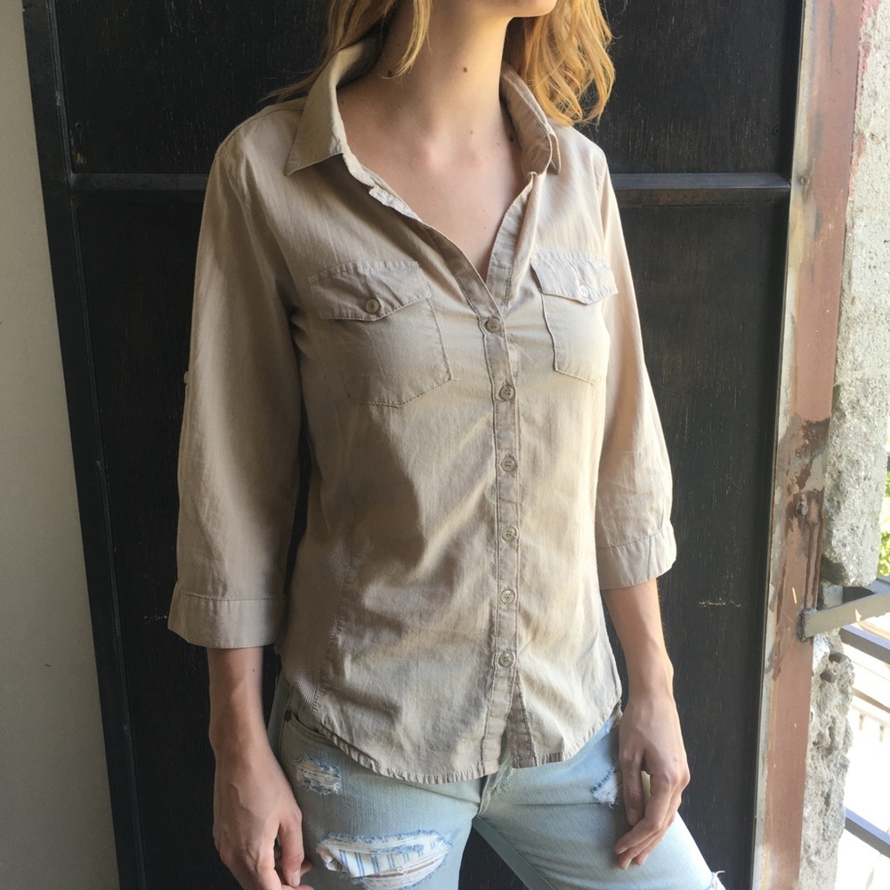 Papaya Button Up